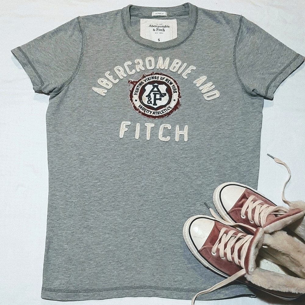 ABERCROMBIE & FITCH Women's Muscle T, grey, w/logo Size S